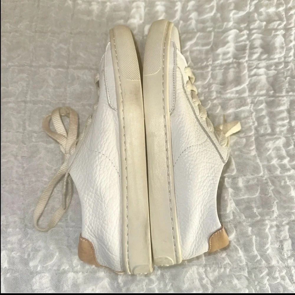 Soludos Ibiza Leather Sneakers White Tan Minimalist Lace Up Comfort 7